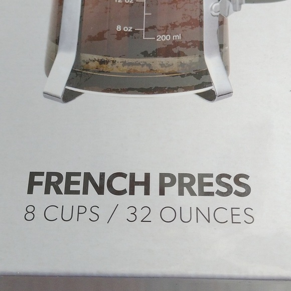 SAKI Kohimasuta Chrome Glass 8 Cup French Press coffee maker, 10 pc set - Picture 4 of 11